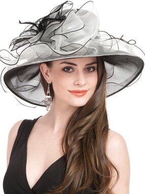 Elegant Women's Organza Fascinator Hat for Church, Bridal, Tea Party Events